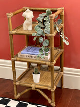 Load image into Gallery viewer, Vintage Wicker and Bamboo Stand
