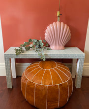 Load image into Gallery viewer, Brown faux-Leather Floor Pouf
