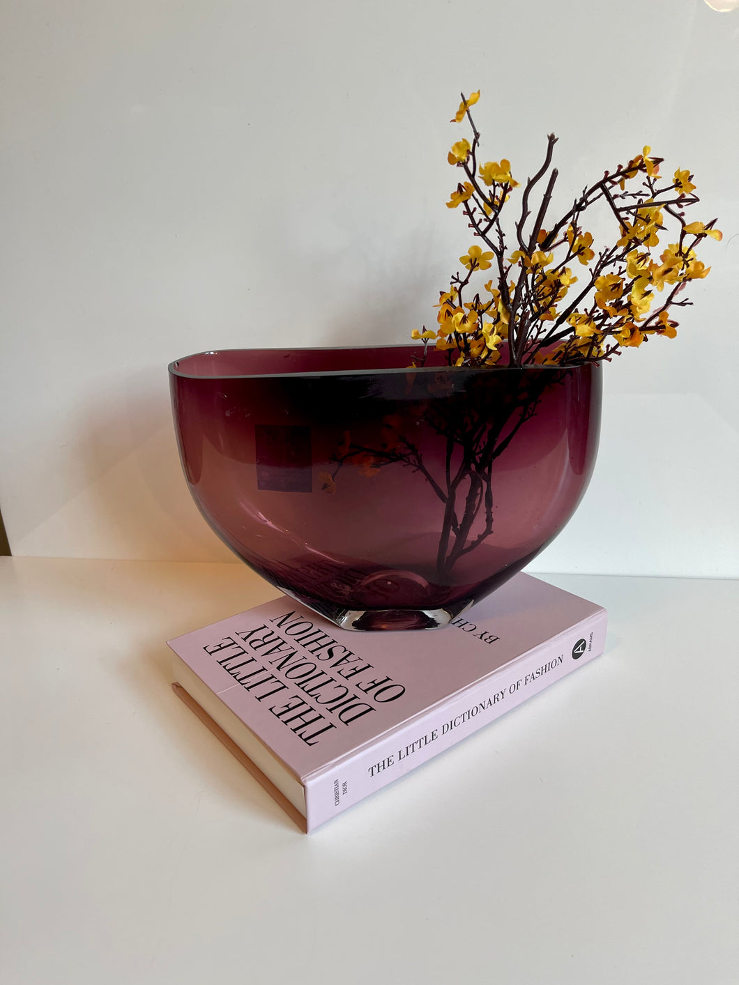 Vintage Aubergine Blown Glass Vase